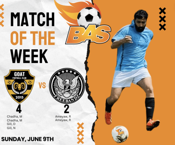 GOAT FC Legends vs. Freebandz FC is the BAS Match of the Week