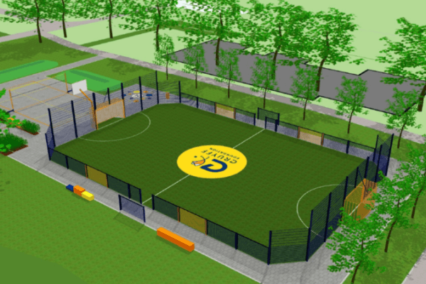 Cruyff Court Coming to Brampton - a welcome idea - image displays an artists rendering of a potential Cruyff Court