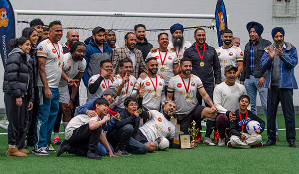 Dashmesh FC the Masters Champions for 2024 Indoor Soccer with BAS.