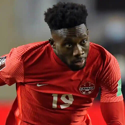 Canada's Alphonso Davies at the 2022 World Cup.