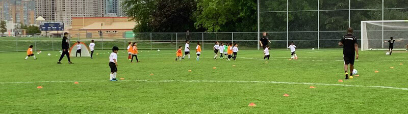 FCT's youth soccer programming running a house league development session.
