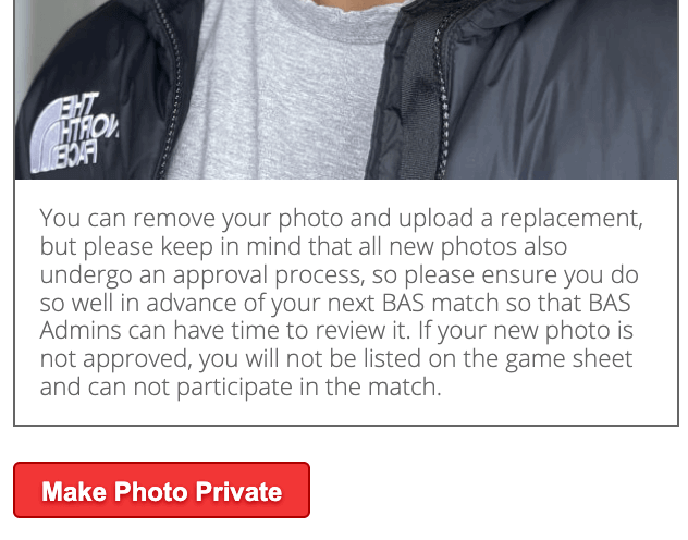The "Make your photo private" button.