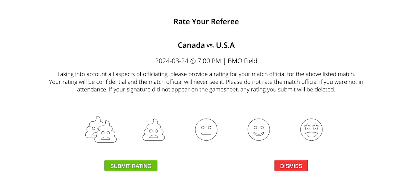 Rate Your Referee after each match on BramptonSoccer.com